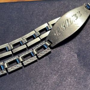 Vintage Sterling Silver Bracelet LJU ‘33 Art Deco